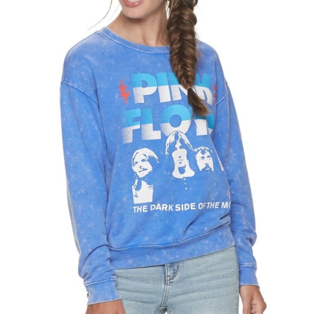 Pink Floyd Dark Side of the Moon Blue Tie Dye Sweatshirt